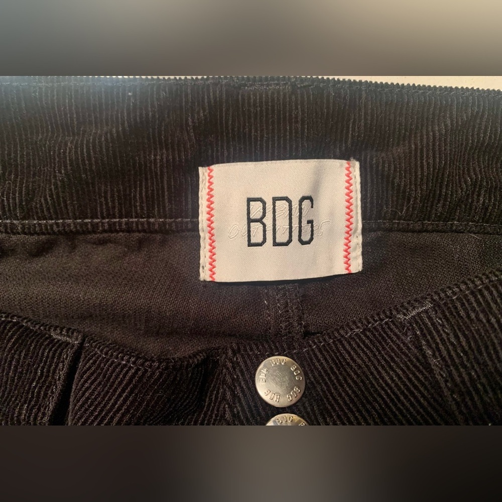BDG Black Corduroy Pants with Button Accents - SZ 0 - Picture 7 of 13
